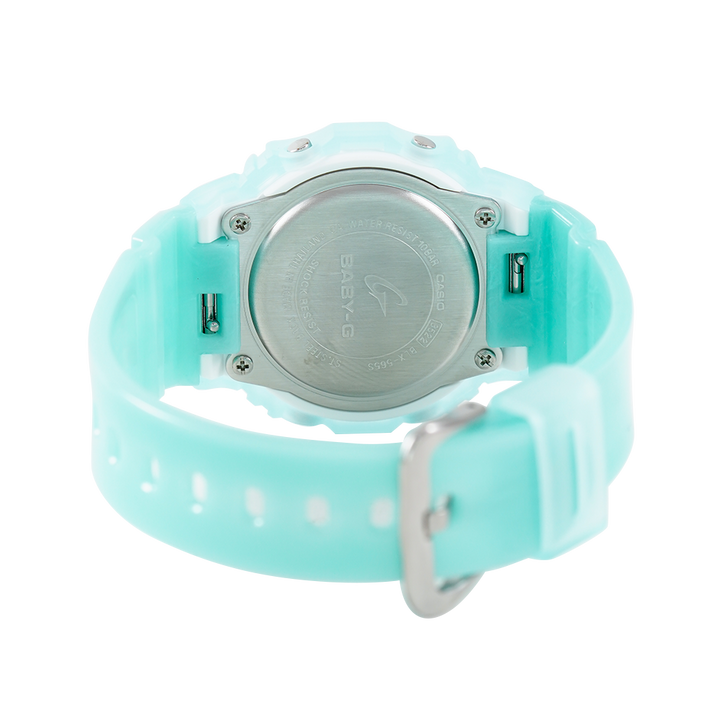 Jam Tangan Casio BABY G BLX-565S-2D Digital Dial Green Resin Band