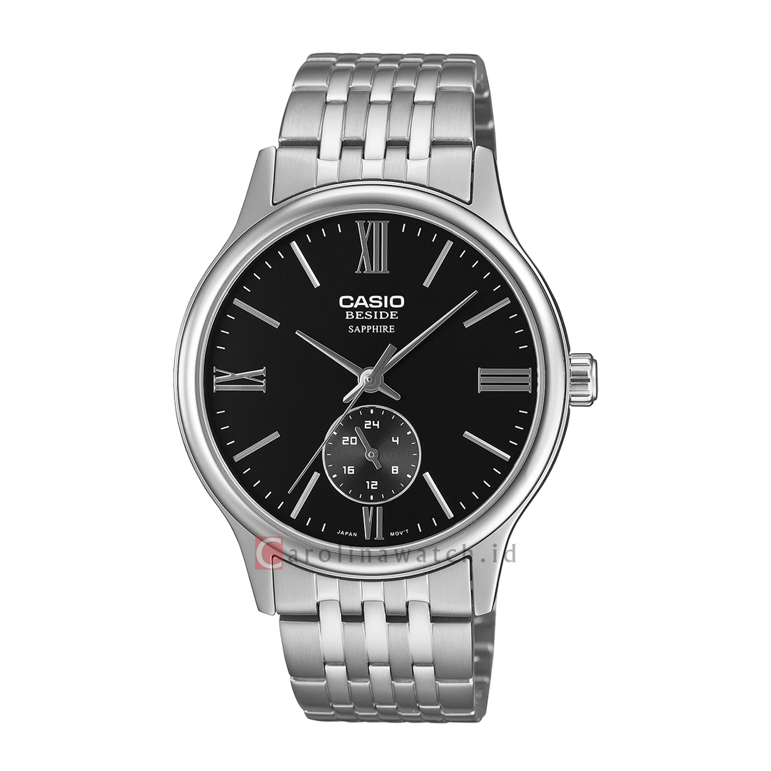 Jam Tangan Casio BMS-100D-1A Men Black Dial Stainless Steel Band