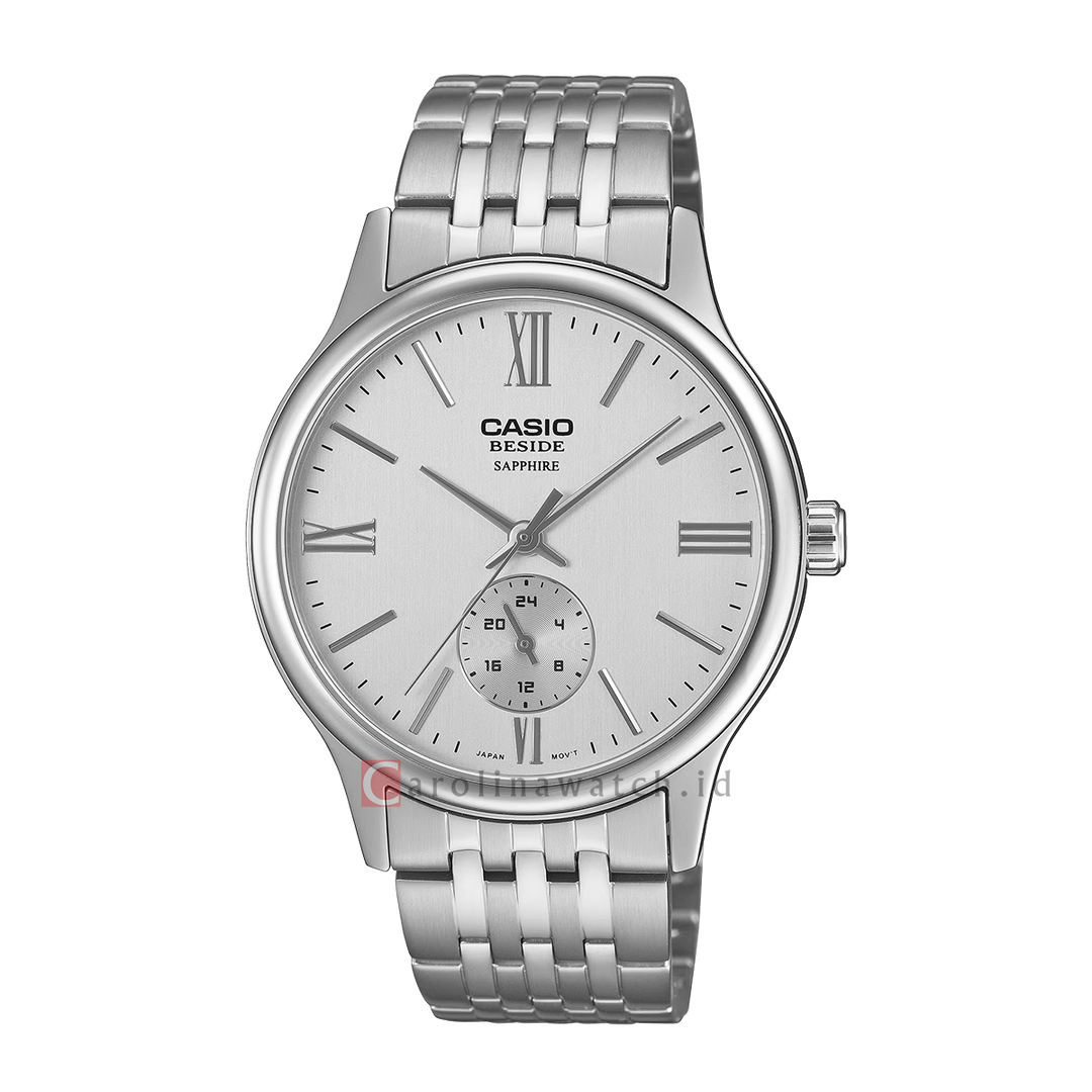 Jam Tangan Casio BMS-100D-7A Men Silver Dial Stainless Steel Band