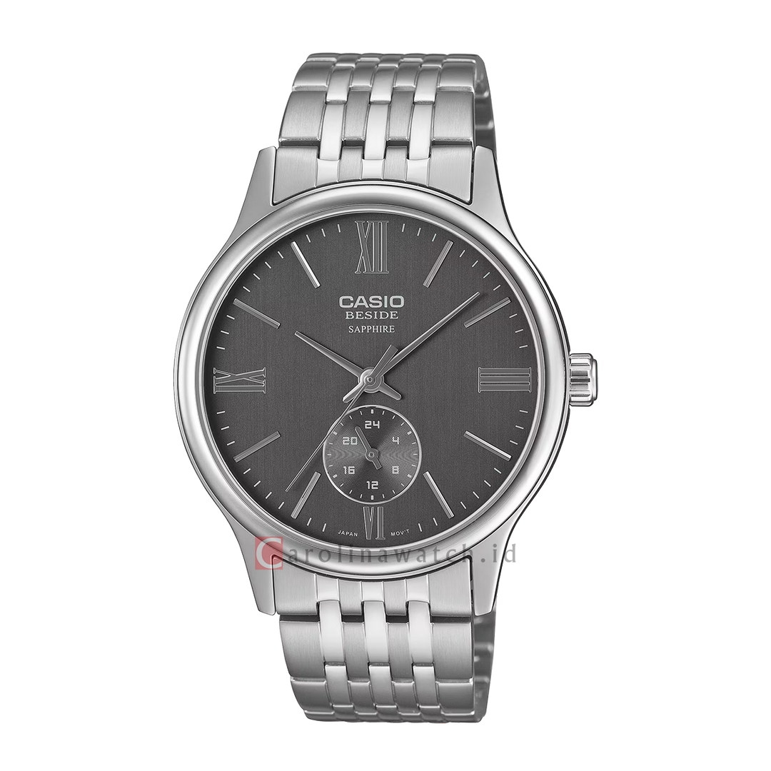 Jam Tangan Casio BMS-100D-8A Men Grey Dial Stainless Steel Band