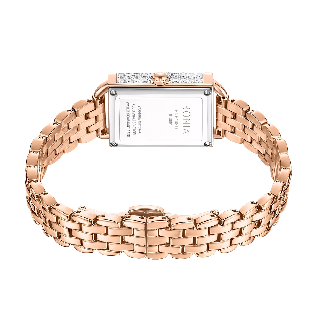 Jam Tangan BONIA Elegance BP10911-2513S Women White Dial Dual Tone Stainless Steel Strap