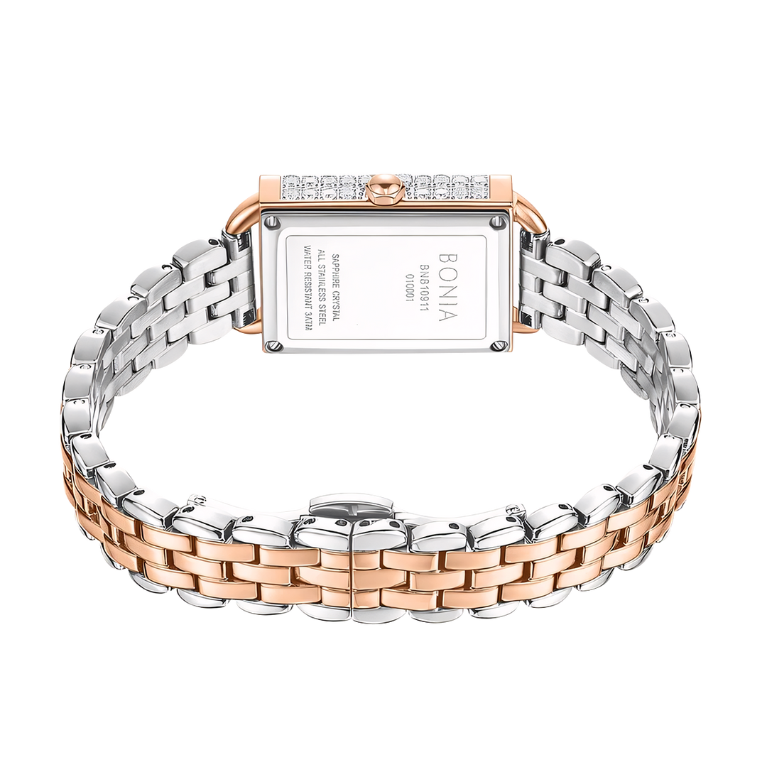 Jam Tangan BONIA Elegance BP10911-2643S Women Brown Dial Dual Tone Stainless Steel Strap