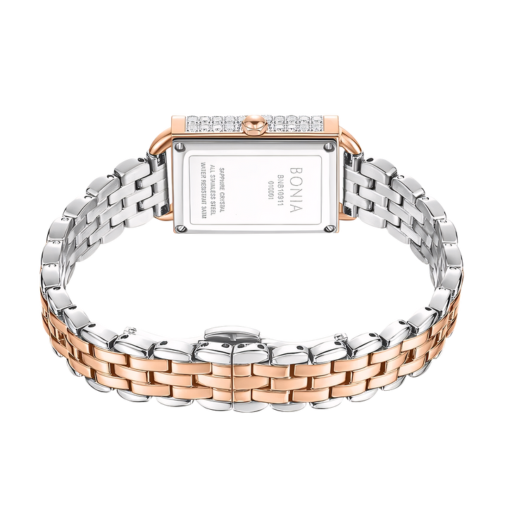 Jam Tangan BONIA Elegance BP10911-2643S Women Brown Dial Dual Tone Stainless Steel Strap