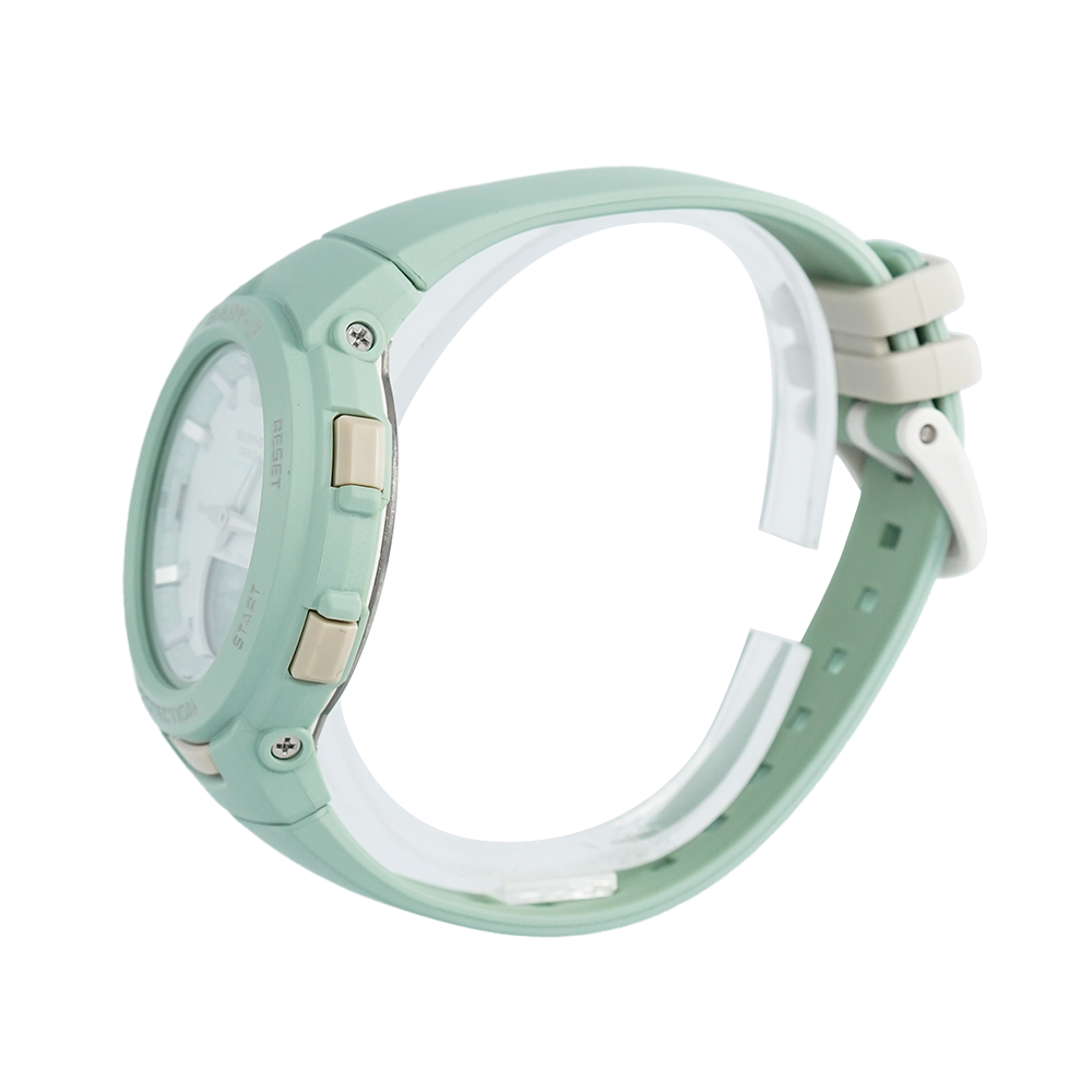 Jam Tangan Casio Baby-G BSA-B100CS-3A Women Green Mint Digital-Analog Dial Green Mint Resin Band