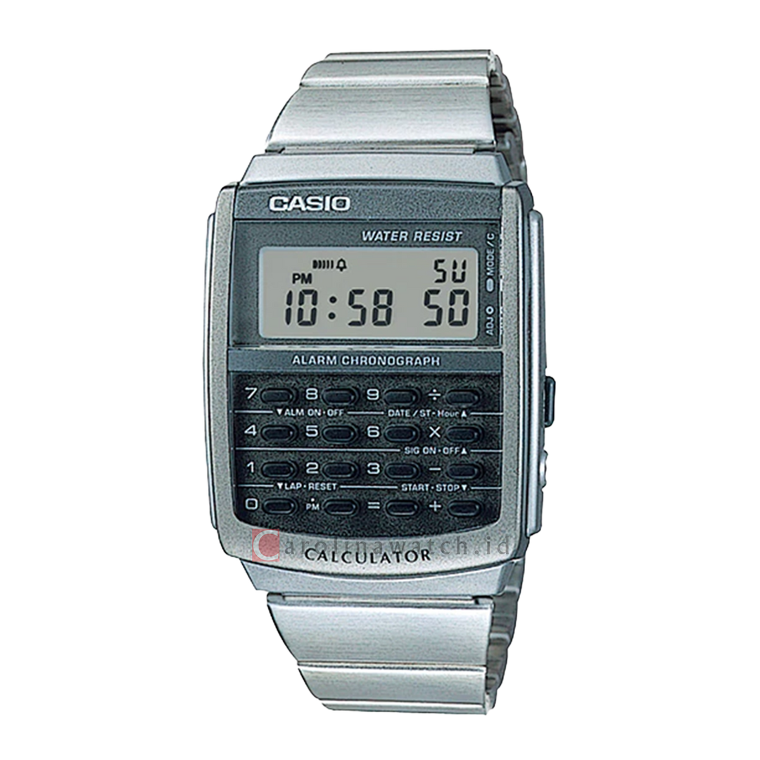 Jam Tangan Casio General CA-506-1D Men Calculator Digital Dial Stainless Steel Band