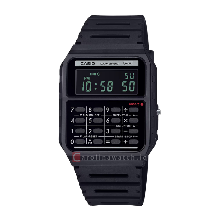 Jam Tangan Casio Data Bank CA-53WB-1B Men Digital Dial Black Resin Band