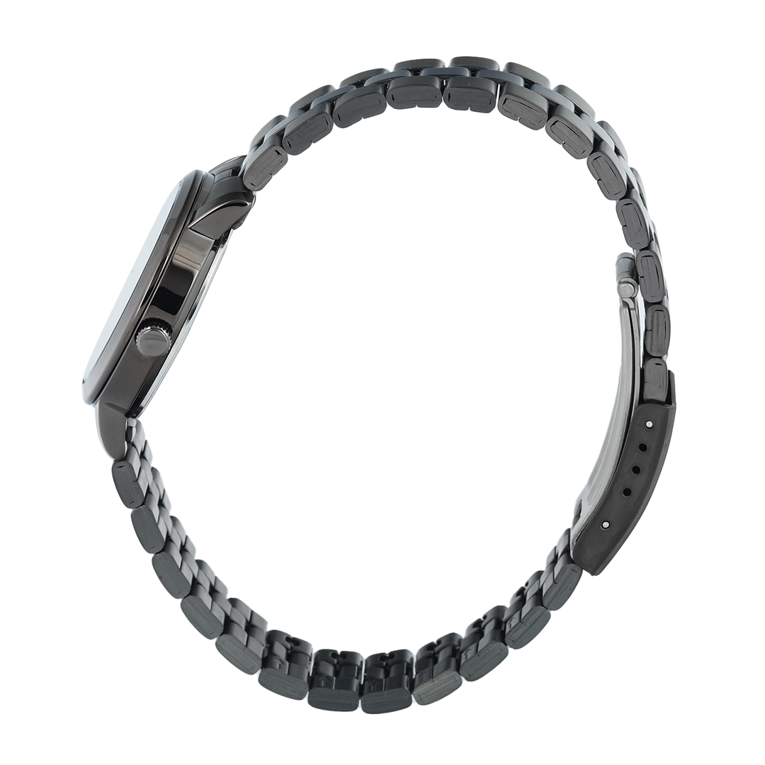 Jam Tangan Christophe Arden CA 1002 LHBIGDG Women Black Dial Black Stainless Steel Strap