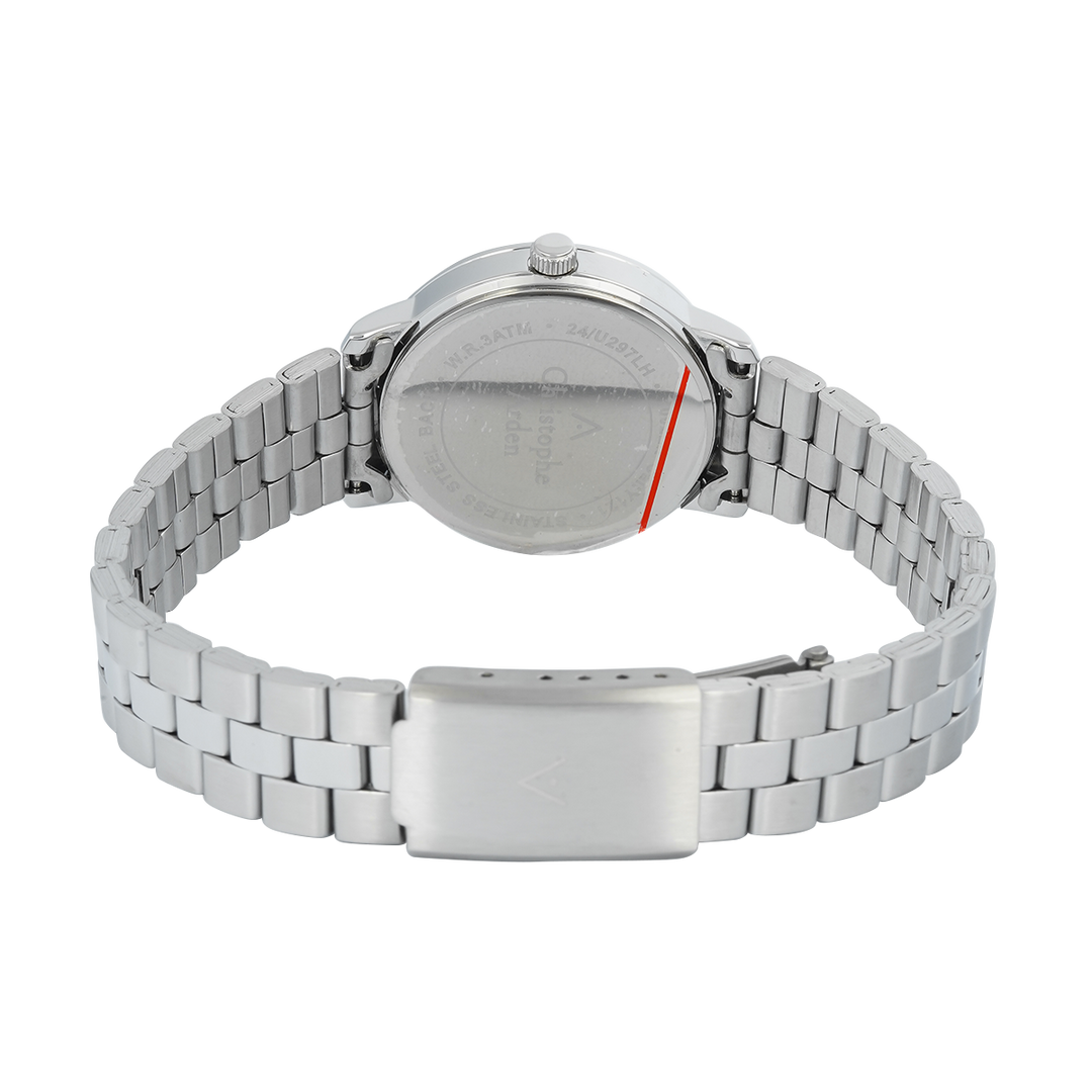 Jam Tangan Christophe Arden CA 1002 LHBSSBA Women Black Dial Stainless Steel Strap