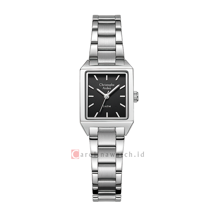 Jam Tangan Christophe Arden CA 1004 LHBSSBA Women Black Dial Stainless Steel Strap