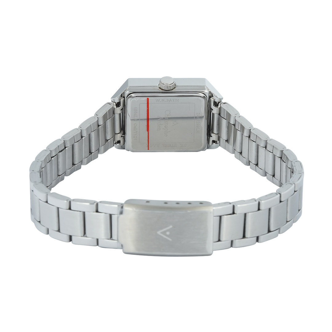 Jam Tangan Christophe Arden CA 1004 LHBSSBA Women Black Dial Stainless Steel Strap