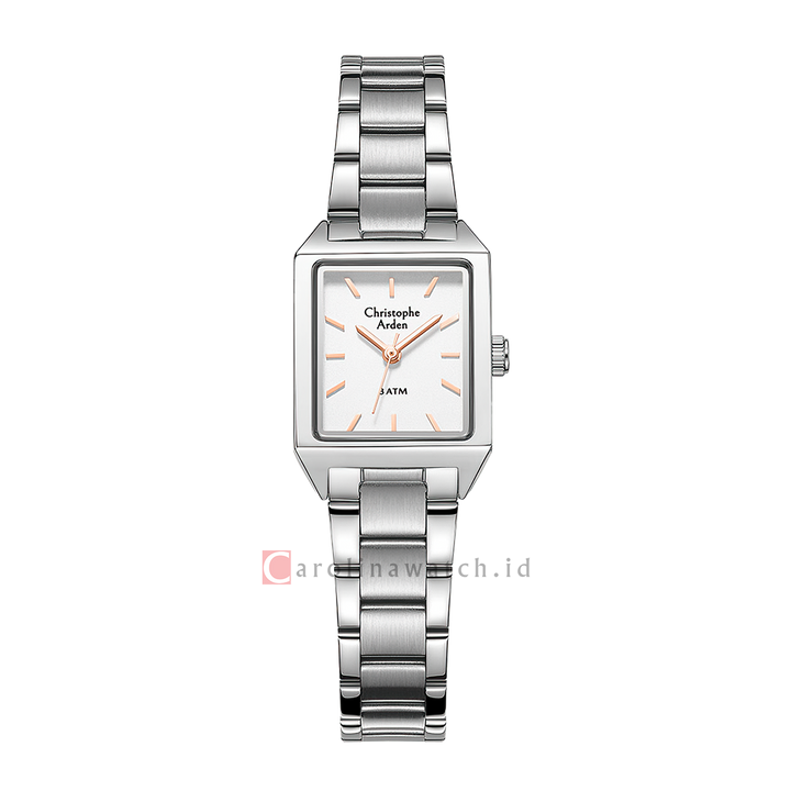 Jam Tangan Christophe Arden CA 1004 LHBSSSLRG Women White Dial Stainless Steel Strap