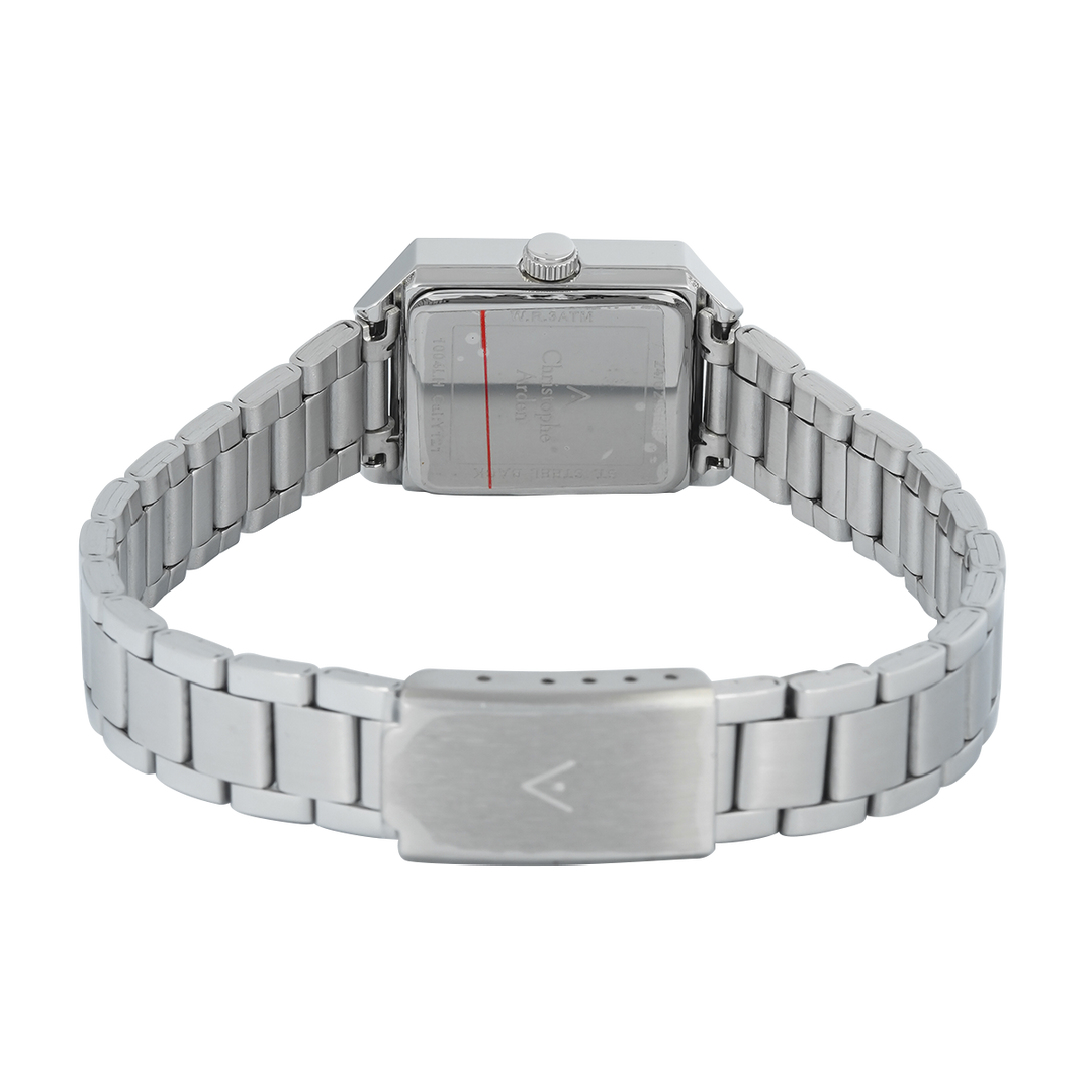 Jam Tangan Christophe Arden CA 1004 LHBSSSLRG Women White Dial Stainless Steel Strap