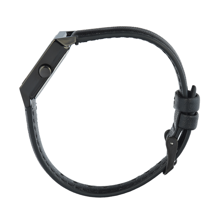 Jam Tangan Christophe Arden CA 1004 LHLIPBA2 Women Black Dial Black Leather Strap