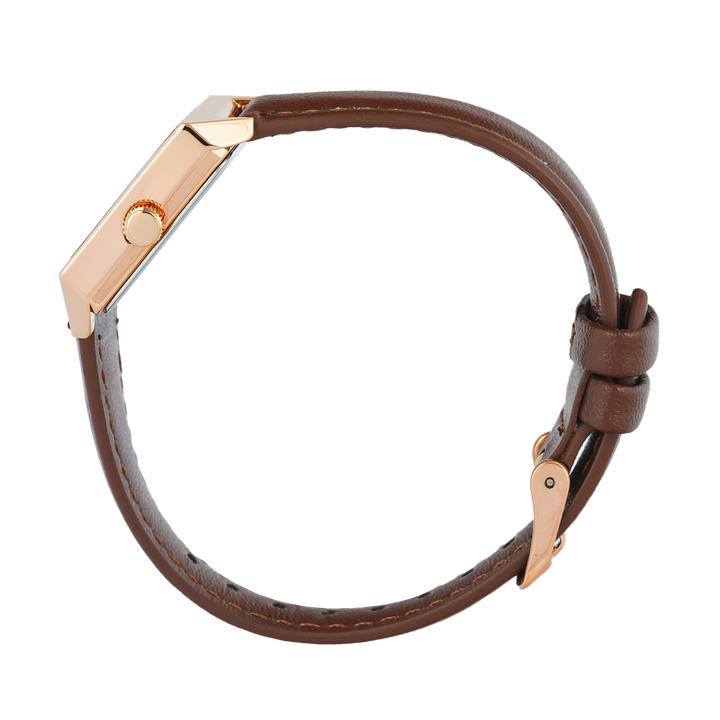 Jam Tangan Christophe Arden CA 1004 LHLRGPN2 Women Rose Gold Dial Brown Leather Strap