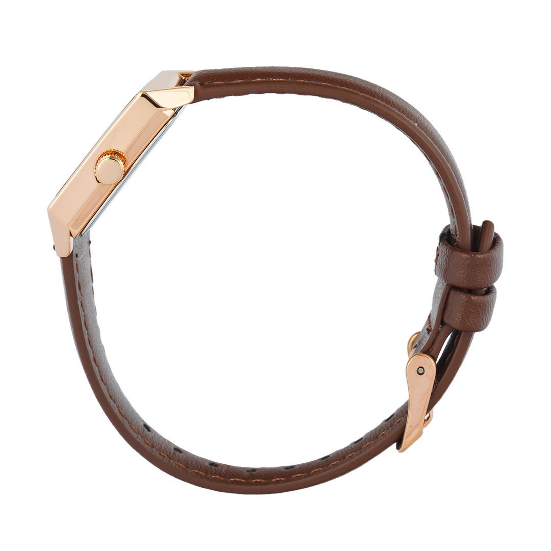 Jam Tangan Christophe Arden CA 1004 LHLRGPNBO2 Women Pink Dial Brown Leather Strap