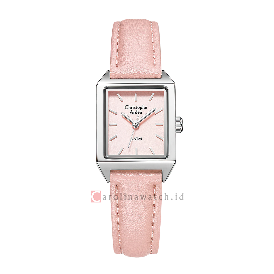 Jam Tangan Christophe Arden CA 1004 LHLSSPN Women Pink Dial Pink Leather Strap