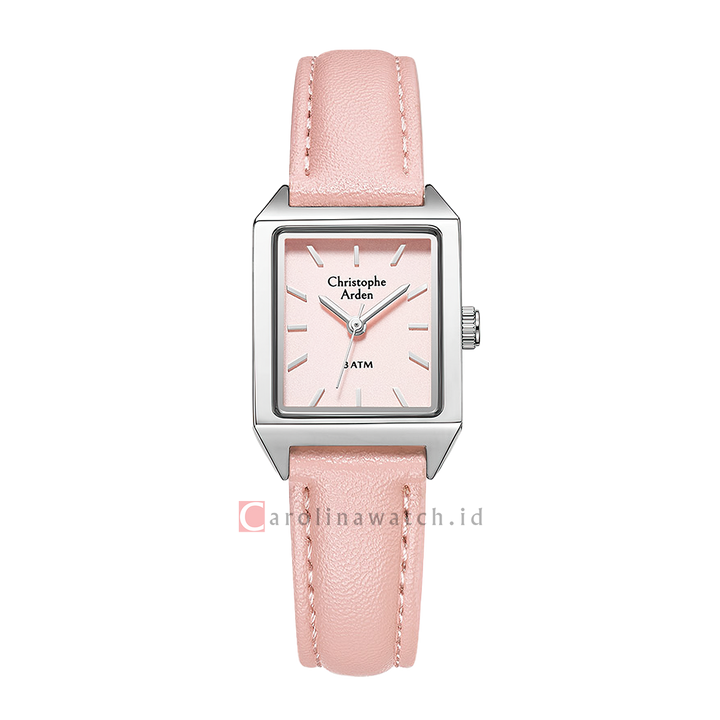 Jam Tangan Christophe Arden CA 1004 LHLSSPN Women Pink Dial Pink Leather Strap