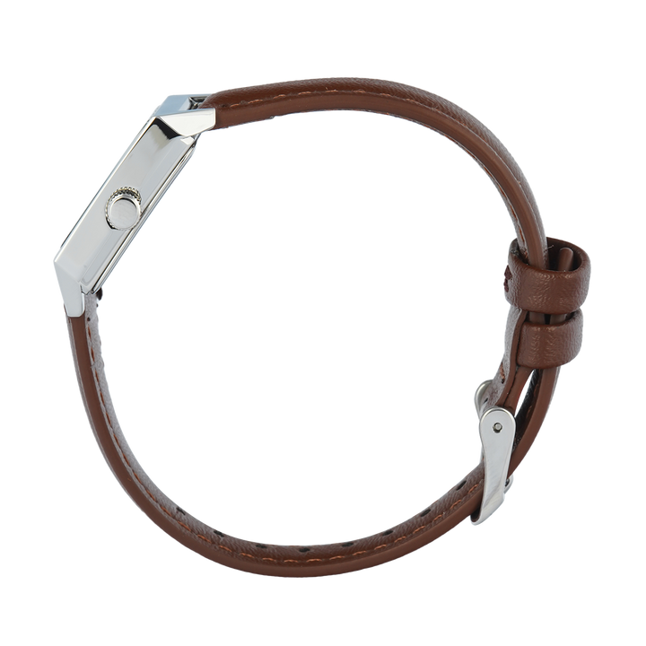 Jam Tangan Christophe Arden CA 1004 LHLSSSLBO2 Women White Dial Brown Leather Strap