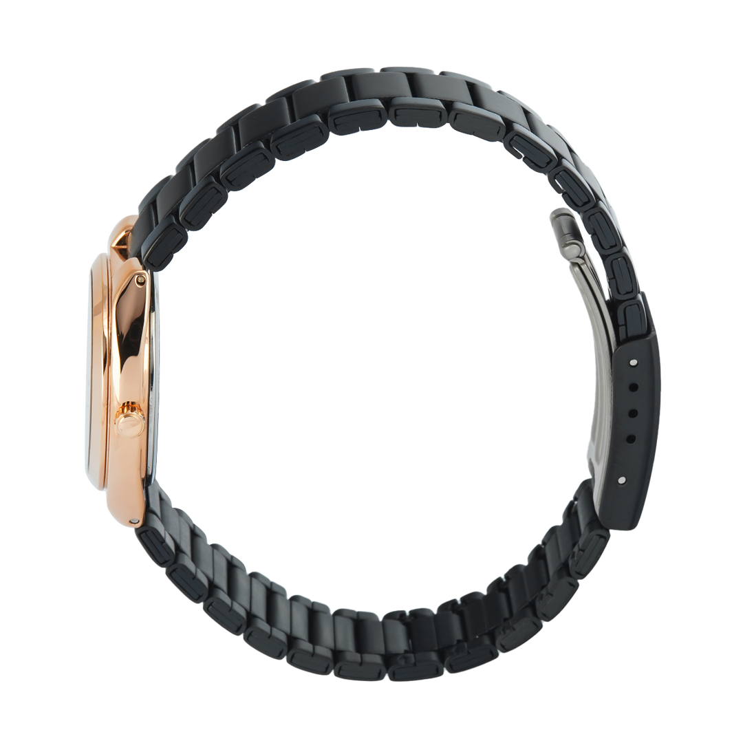 Jam Tangan Christophe Arden CA 1005 LHBBRBA Women Black Dial Black Stainless Steel Strap