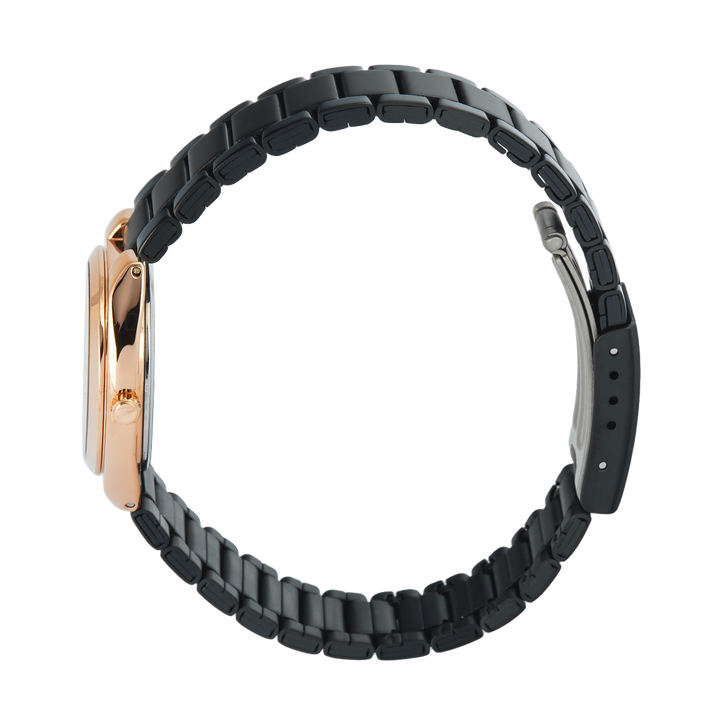 Jam Tangan Christophe Arden CA 1005 LHBBRBA Women Black Dial Black Stainless Steel Strap