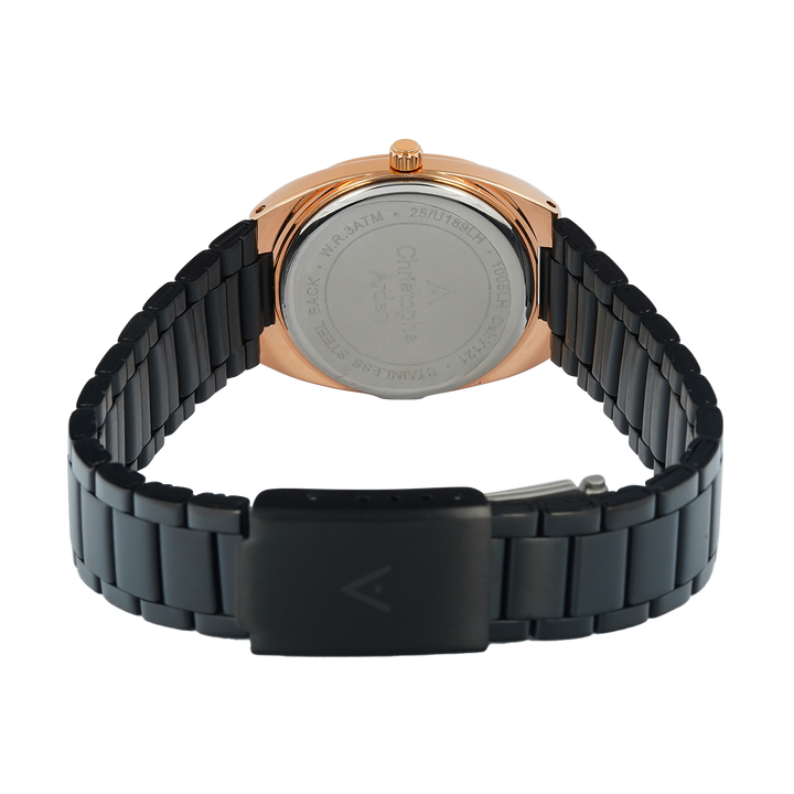 Jam Tangan Christophe Arden CA 1005 LHBBRBA Women Black Dial Black Stainless Steel Strap