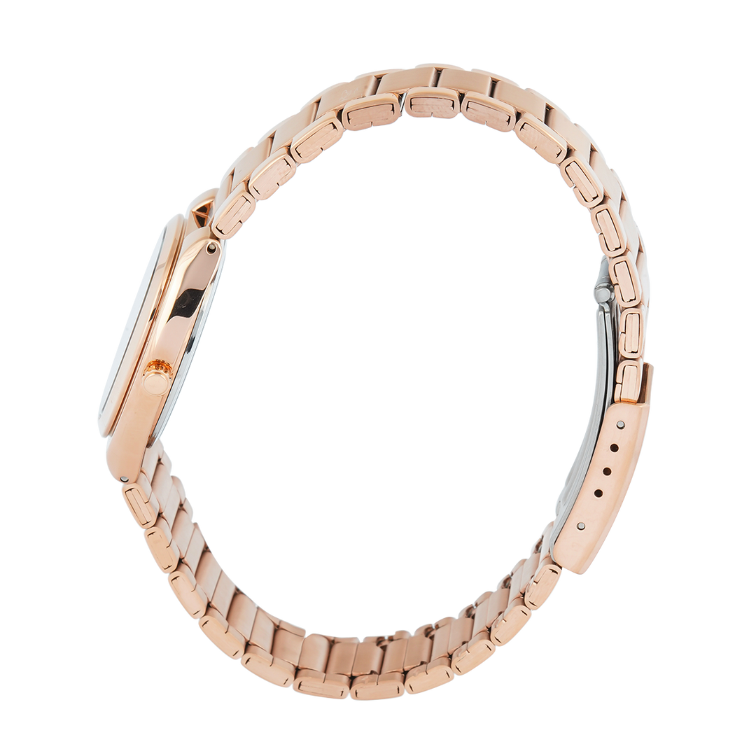 Jam Tangan Christophe Arden CA 1005 LHBRGLN Women Gold Dial Rose Gold Stainless Steel Strap