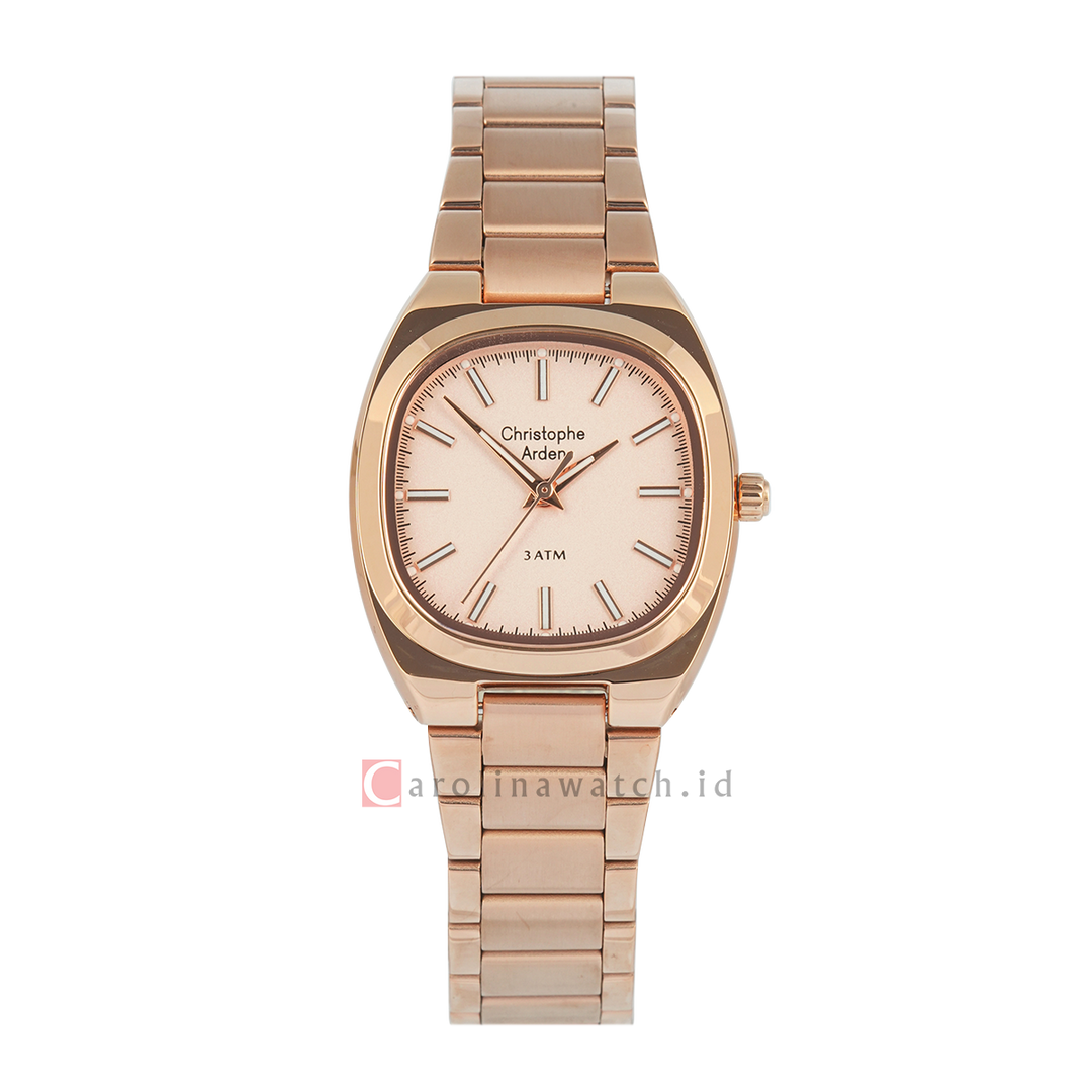 Jam Tangan Christophe Arden CA 1005 LHBRGPN Women Analog Dial Rose Gold Stainless Steel Strap