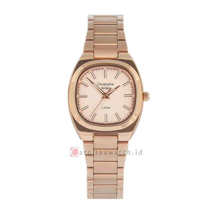 Jam Tangan Christophe Arden CA 1005 LHBRGPN Women Analog Dial Rose Gold Stainless Steel Strap