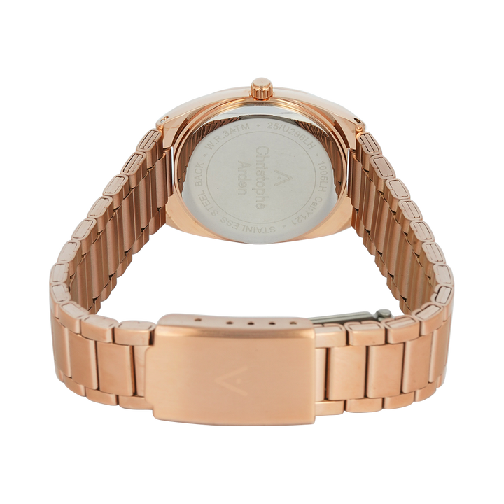 Jam Tangan Christophe Arden CA 1005 LHBRGPN Women Analog Dial Rose Gold Stainless Steel Strap