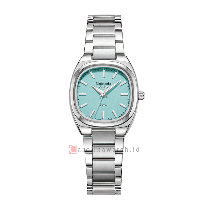 Jam Tangan Christophe Arden CA 1005 LHBSSLB Women Blue Dial Stainless Steel Strap
