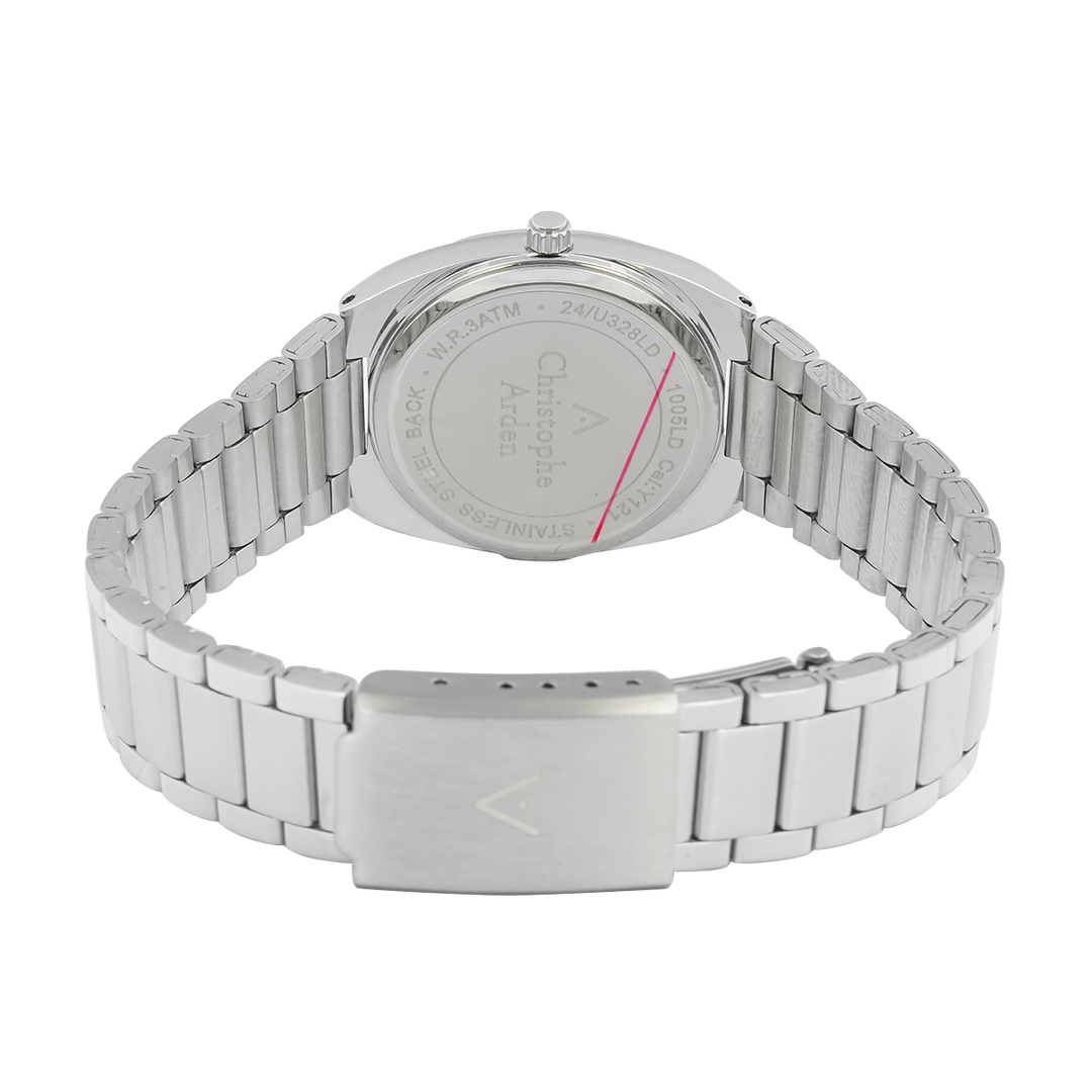 Jam Tangan Christophe Arden CA 1005 LHBSSSLRG Women White Dial Stainless Steel Strap