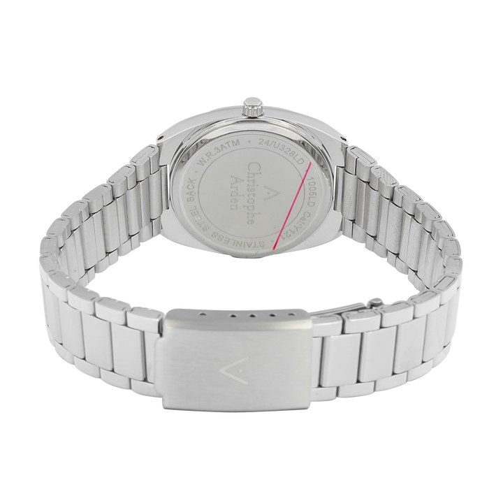 Jam Tangan Christophe Arden CA 1005 LHBSSSLRG Women White Dial Stainless Steel Strap