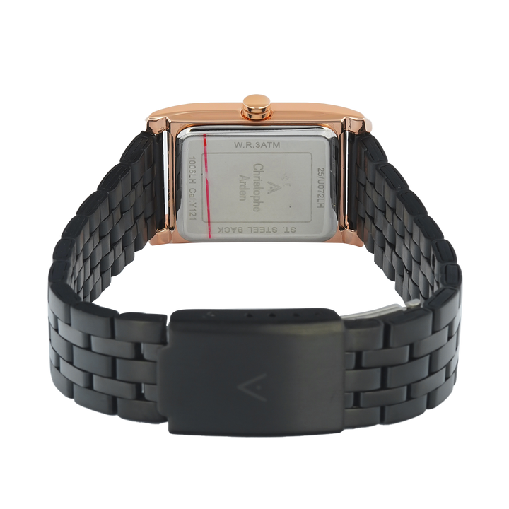 Jam Tangan Christophe Arden CA 1006 LHFBRBA Women Black Dial Black Stainless Steel Strap