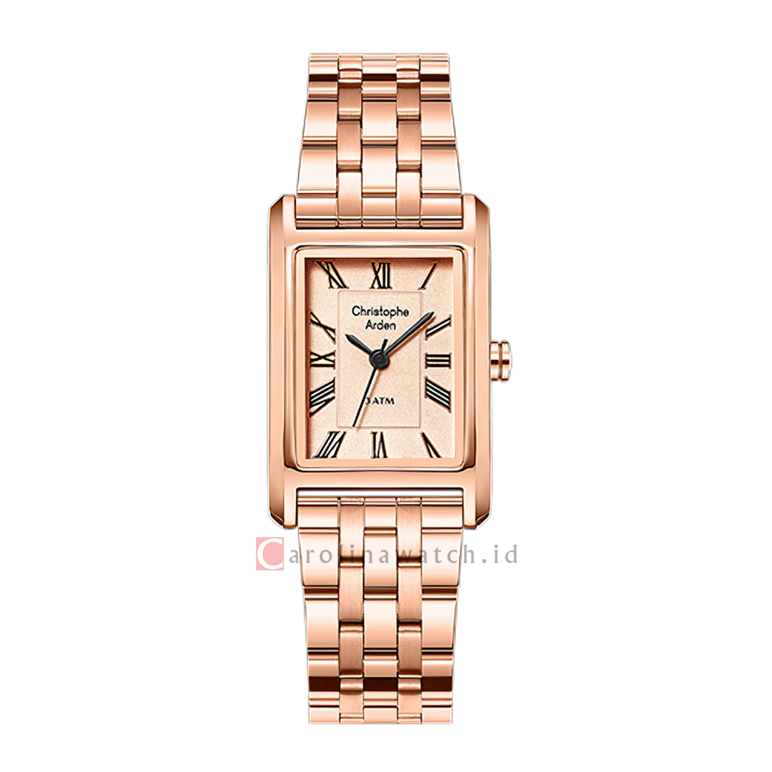 Jam Tangan Christophe Arden CA 1006 LHFRGPN Women Rose Gold Dial Rose Gold Stainless Steel Strap