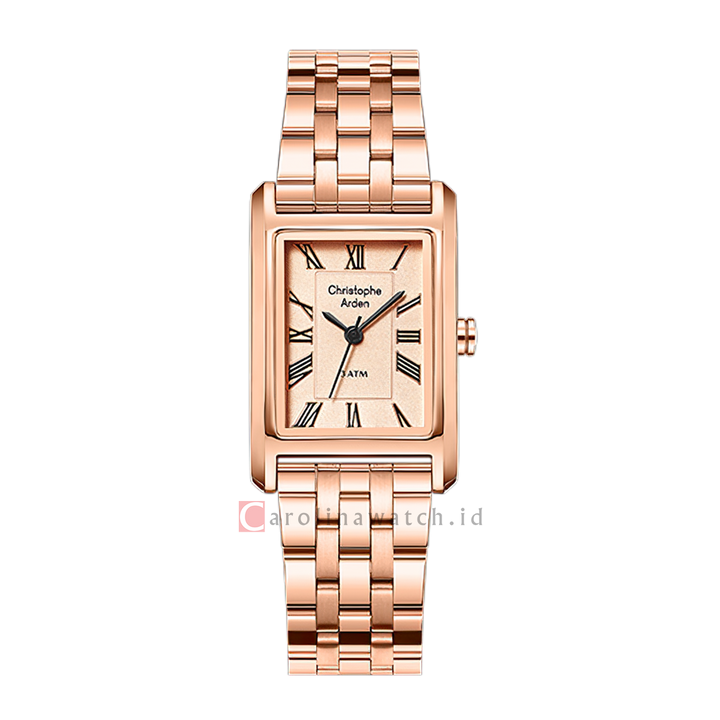 Jam Tangan Christophe Arden CA 1006 LHFRGPN Women Rose Gold Dial Rose Gold Stainless Steel Strap