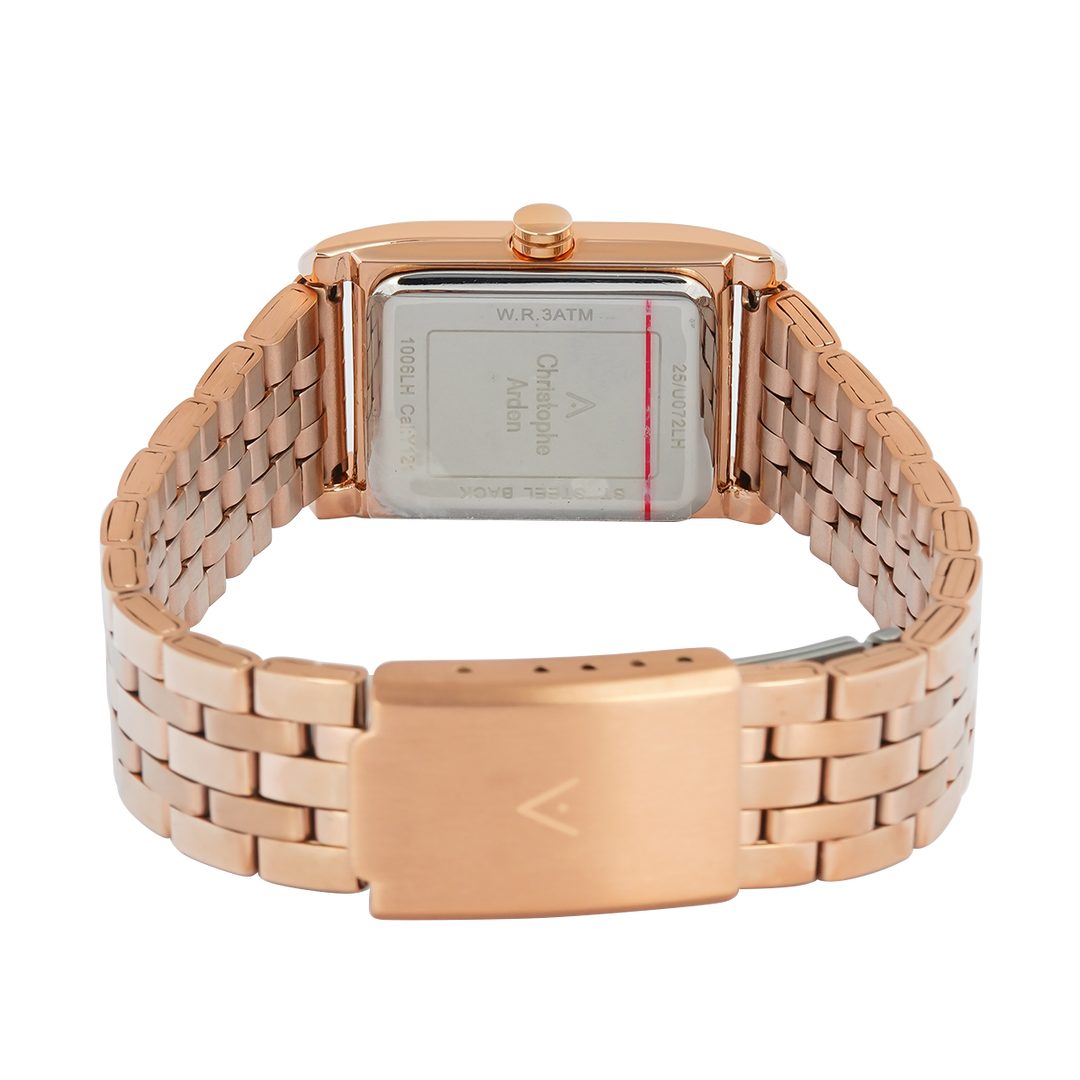 Jam Tangan Christophe Arden CA 1006 LHFRGSL Women Silver White Dial Rose Gold Stainless Steel Strap