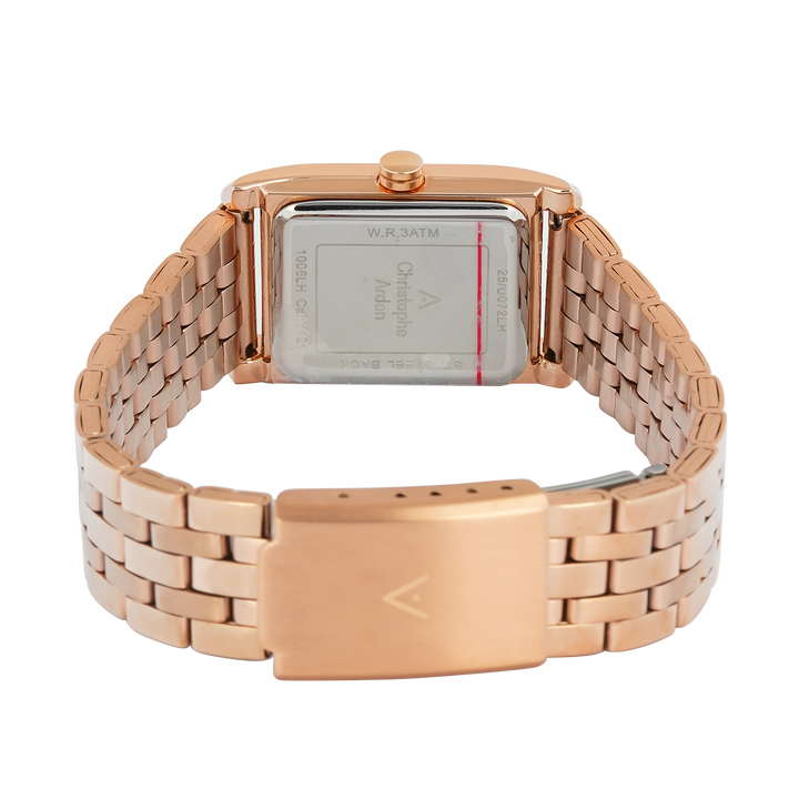 Jam Tangan Christophe Arden CA 1006 LHFRGSL Women Silver White Dial Rose Gold Stainless Steel Strap