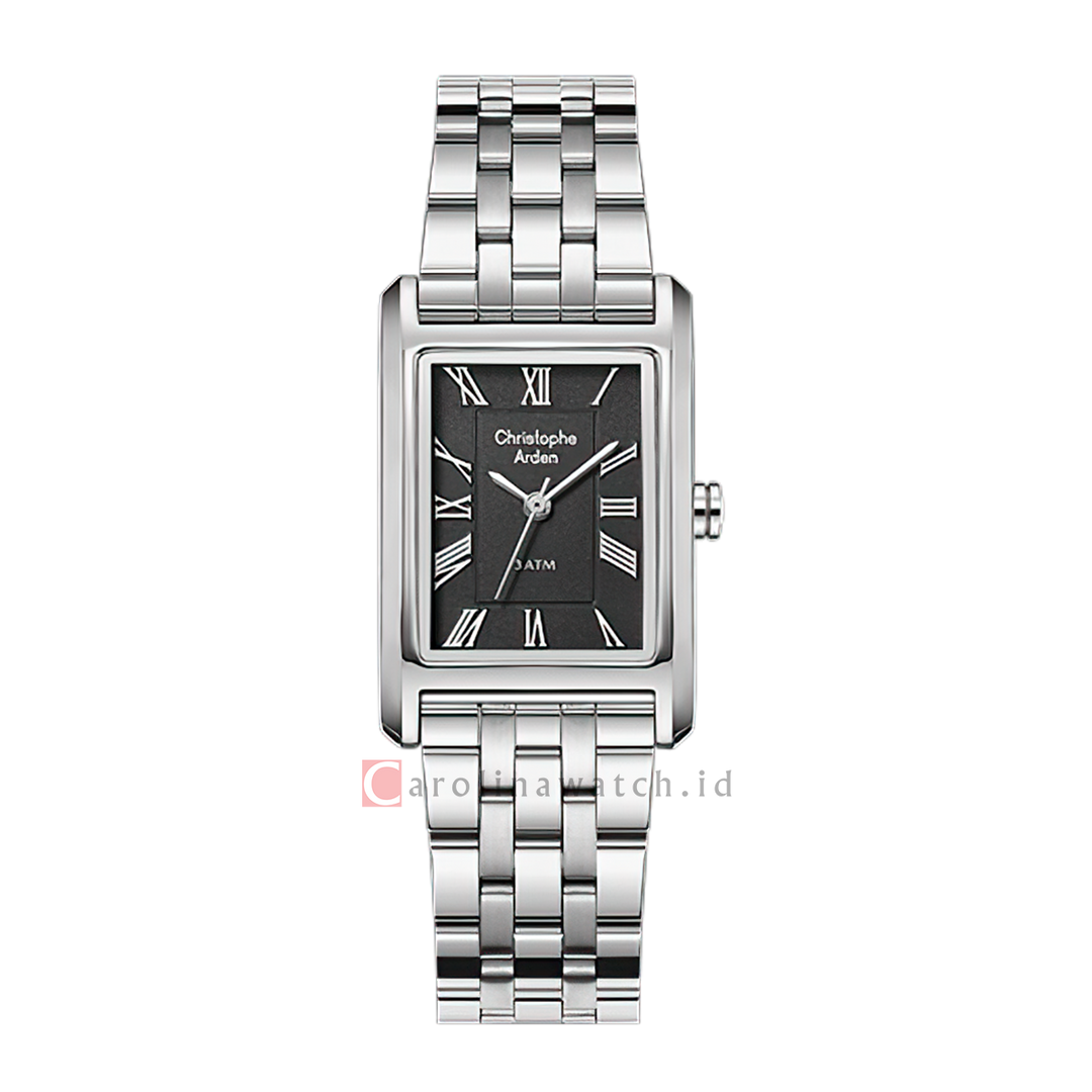 Jam Tangan Christophe Arden CA 1006 LHFSSBA Women Black Dial Stainless Steel Strap