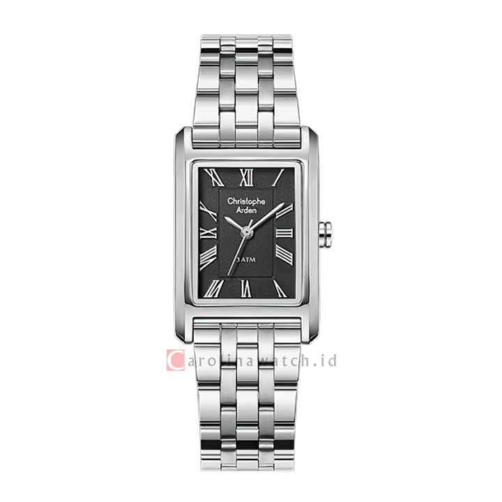 Jam Tangan Christophe Arden CA 1006 LHFSSBA Women Black Dial Stainless Steel Strap