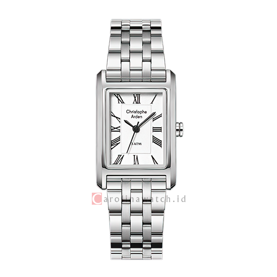 Jam Tangan Christophe Arden CA 1006 LHFSSSL Women Silver White Dial Stainless Steel Strap