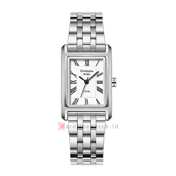 Jam Tangan Christophe Arden CA 1006 LHFSSSL Women Silver White Dial Stainless Steel Strap