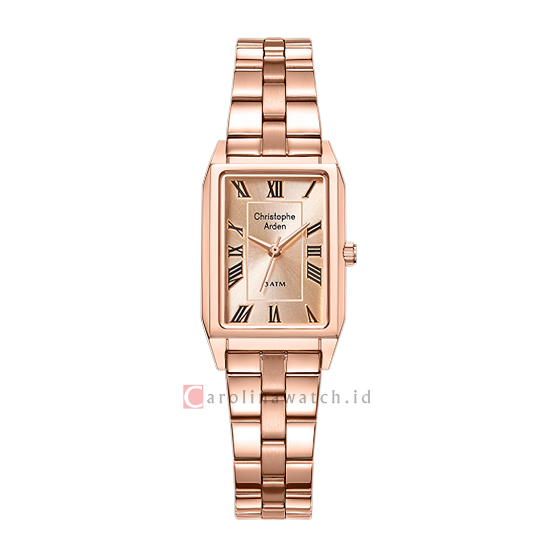 Jam Tangan Christophe Arden CA 1007 LHFRGLN Women Rose Gold Dial Rose Gold Stainless Steel Strap