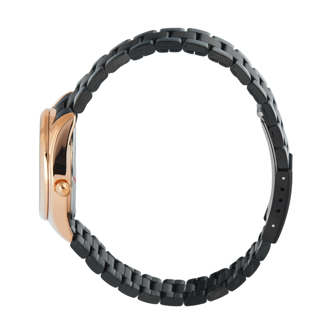 Jam Tangan Christophe Arden CA 2001 LDBBRBA Women Black Dial Black Stainless Steel Strap