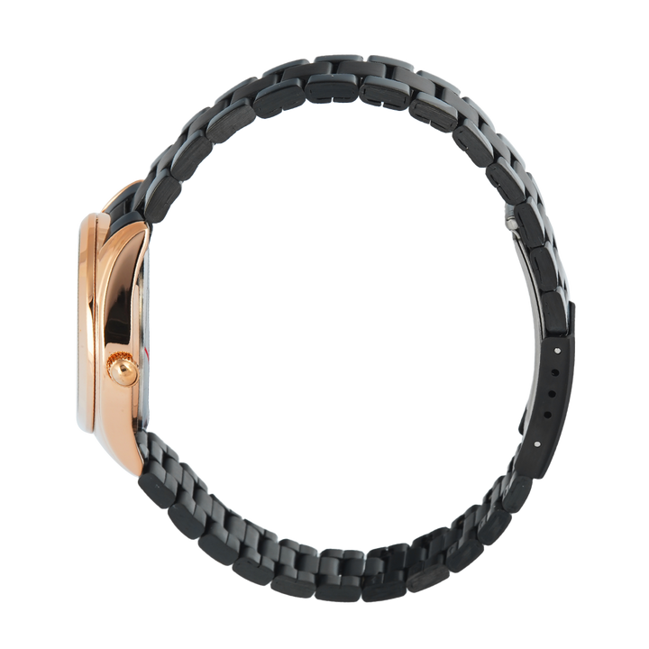 Jam Tangan Christophe Arden CA 2001 LDBBRBA Women Black Dial Black Stainless Steel Strap