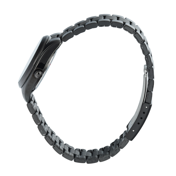 Jam Tangan Christophe Arden CA 2001 LDBIPBARG Women Black Dial Black Stainless Steel Strap