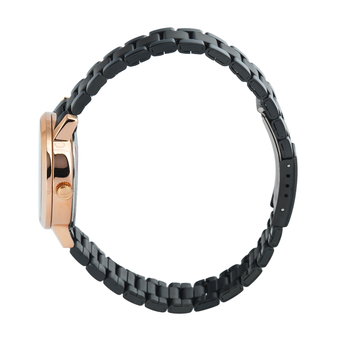 Jam Tangan Christophe Arden CA 2004 LDBBRBA Women Black Dial Black Stainless Steel Strap