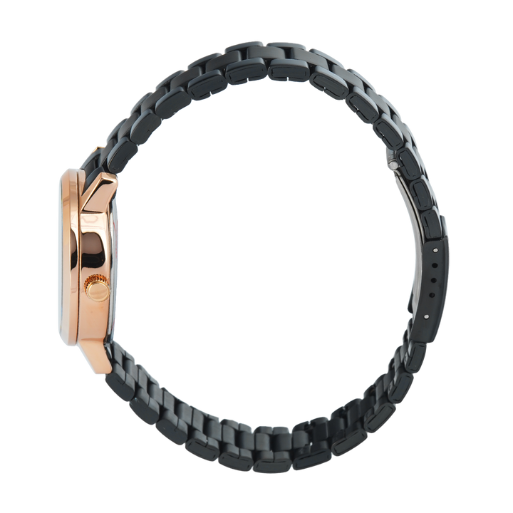 Jam Tangan Christophe Arden CA 2004 LDBBRBA Women Black Dial Black Stainless Steel Strap