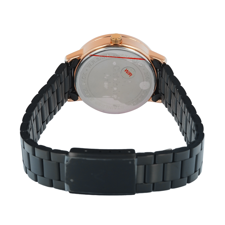 Jam Tangan Christophe Arden CA 2004 LDBBRBA Women Black Dial Black Stainless Steel Strap