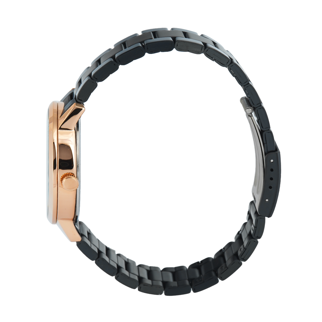 Jam Tangan Christophe Arden CA 2004 MDBBRBA Men Black Dial Black Stainless Steel Strap