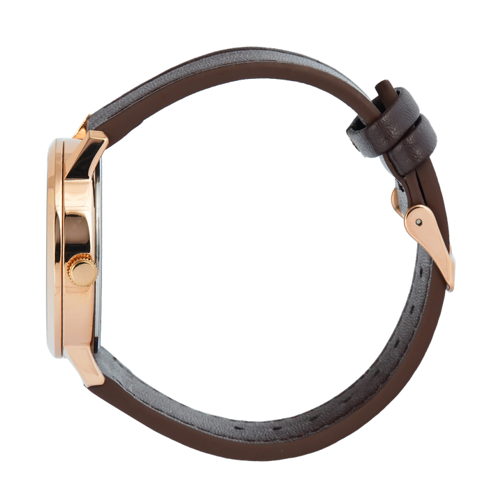 Jam Tangan Christophe Arden CA 2004 MDLRGBA Men Black Dial Brown Leather Strap